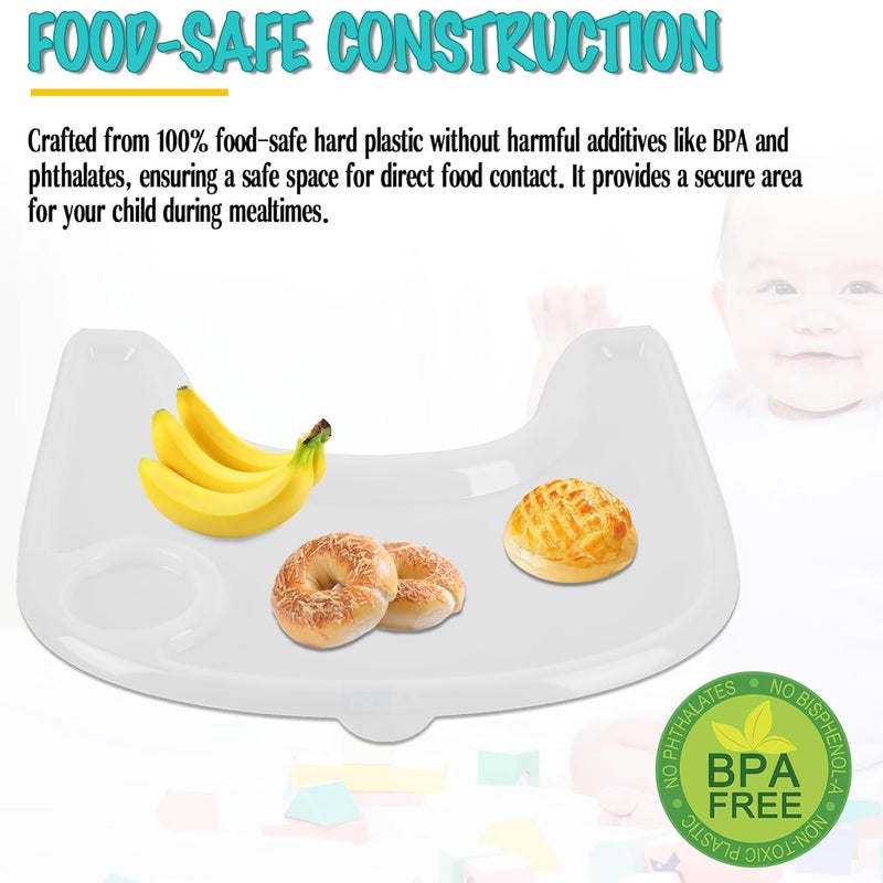 LuQiBabe High Chair Tray Cover Compatible with Stokke Tripp Trapp Chair with Cup Holder - Smooth Surface and Strong Suction - Made with Food-Safe Plastic (BPA BPS BPF Lead Phthalate Free) - Clear - Image 5